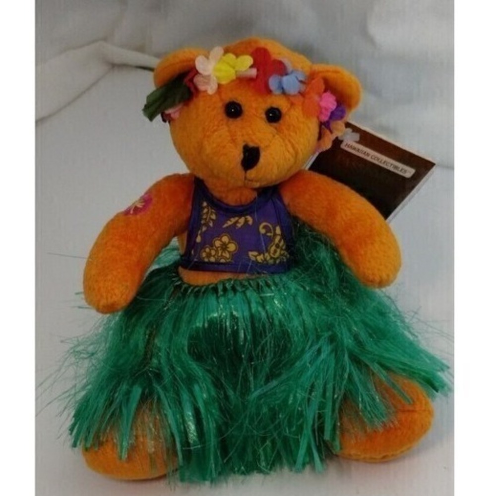 Hawaiian Collectibles Bearfoot Passport Kauna'oa Hula Lei‎ Bear